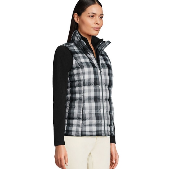 Lands' End Jackets & Blazers - NWT Land’s End Down Plaid Puffer Vest size S (6-8)